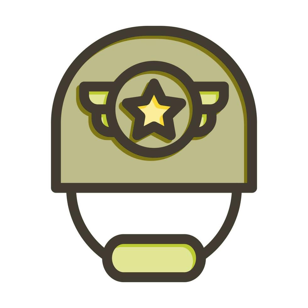 Helmet Vector Thick Line Filled Colors Icon Design