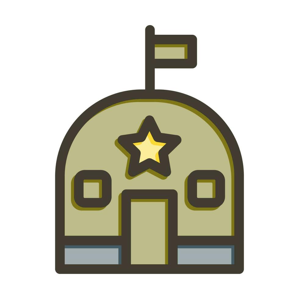 Military Base Vector Thick Line Filled Colors Icon Design