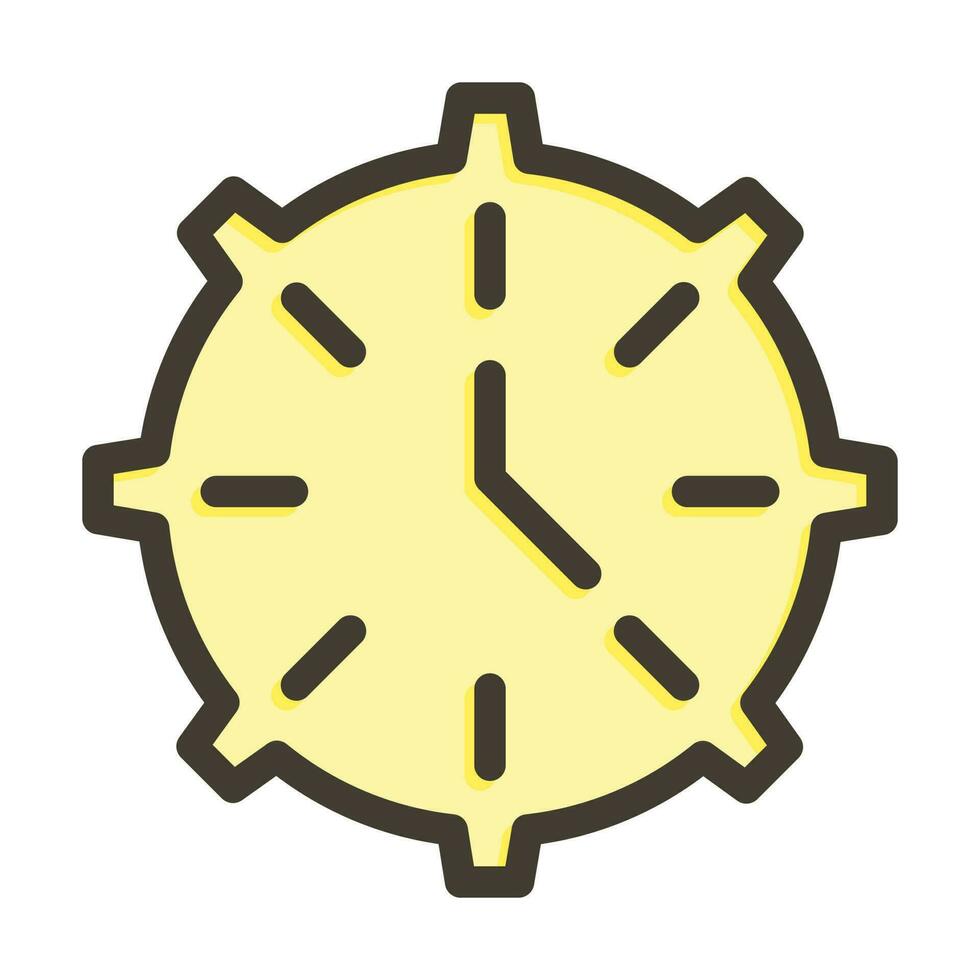 Time Save Vector Thick Line Filled Colors Icon Design