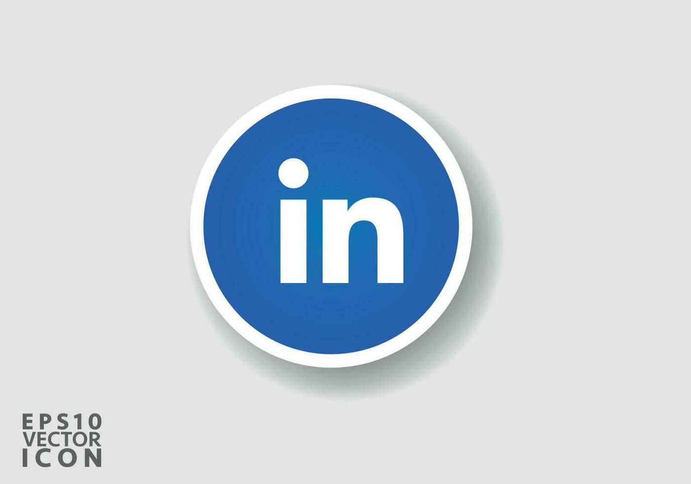 Round Linkedin Logo social media logo. Linkedin icon. Linkedin is popular social media. Vector illustration.