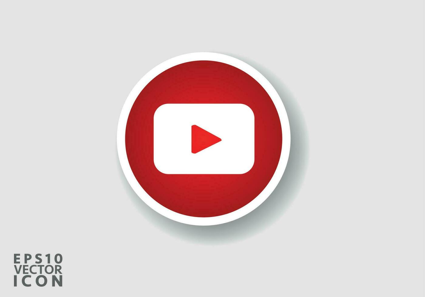 Round Youtube Logo social media logo. Youtube icon. Youtube is popular social media. Vector illustration.