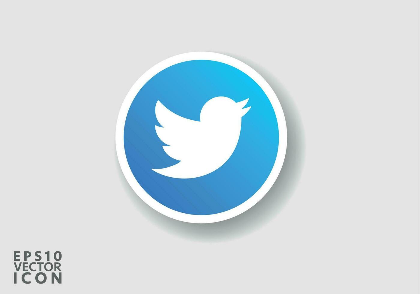 Round Twitter Logo social media logo. Twitter icon. Twitter is popular social media. Vector illustration.