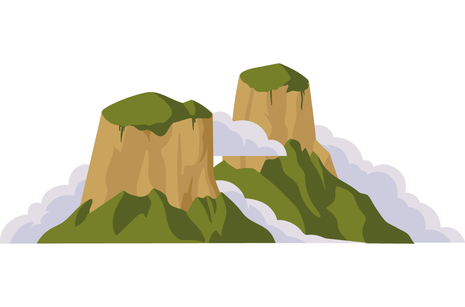 mountains with cliff and clouds png