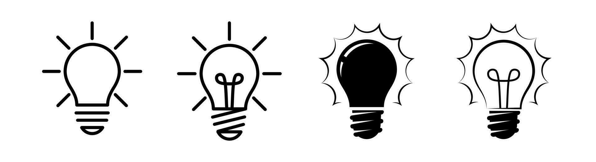 Light Bulb icon set of 4, design element suitable for websites, print design or app vector