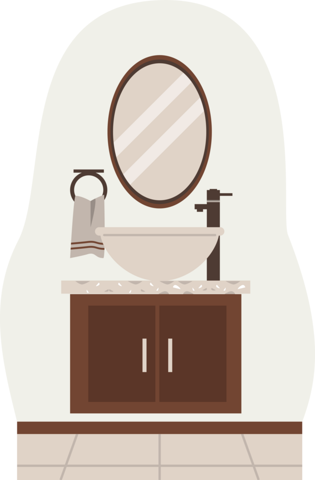 Badezimmerschrank und Spiegel png
