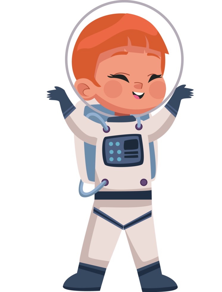 blond boy with astronaut suit png