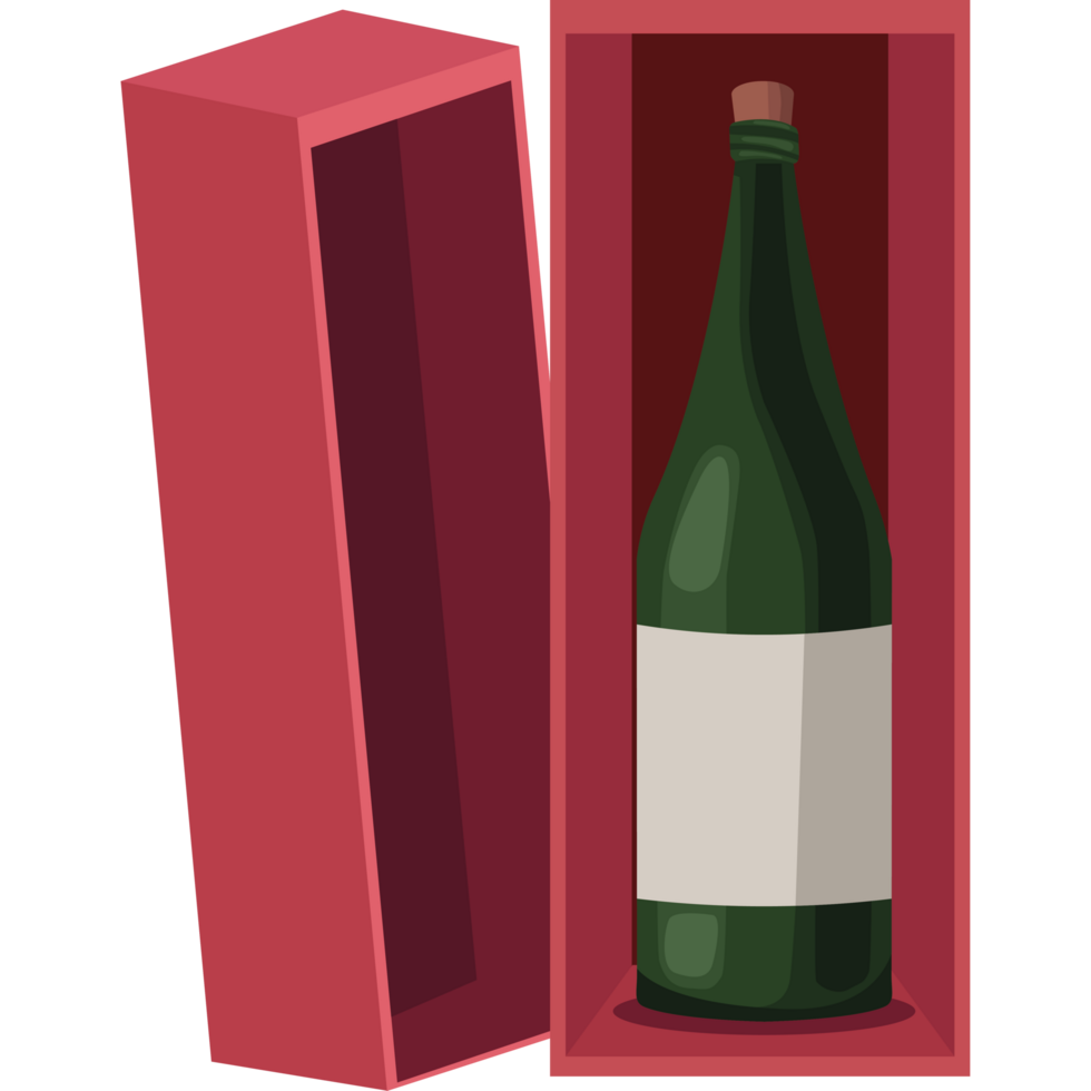 wine bottle in box png
