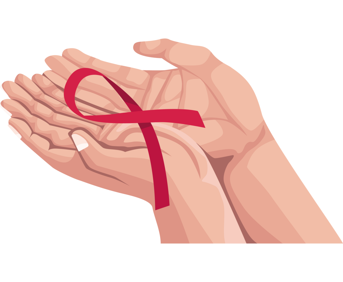 hands with AIDS ribbon campaign png