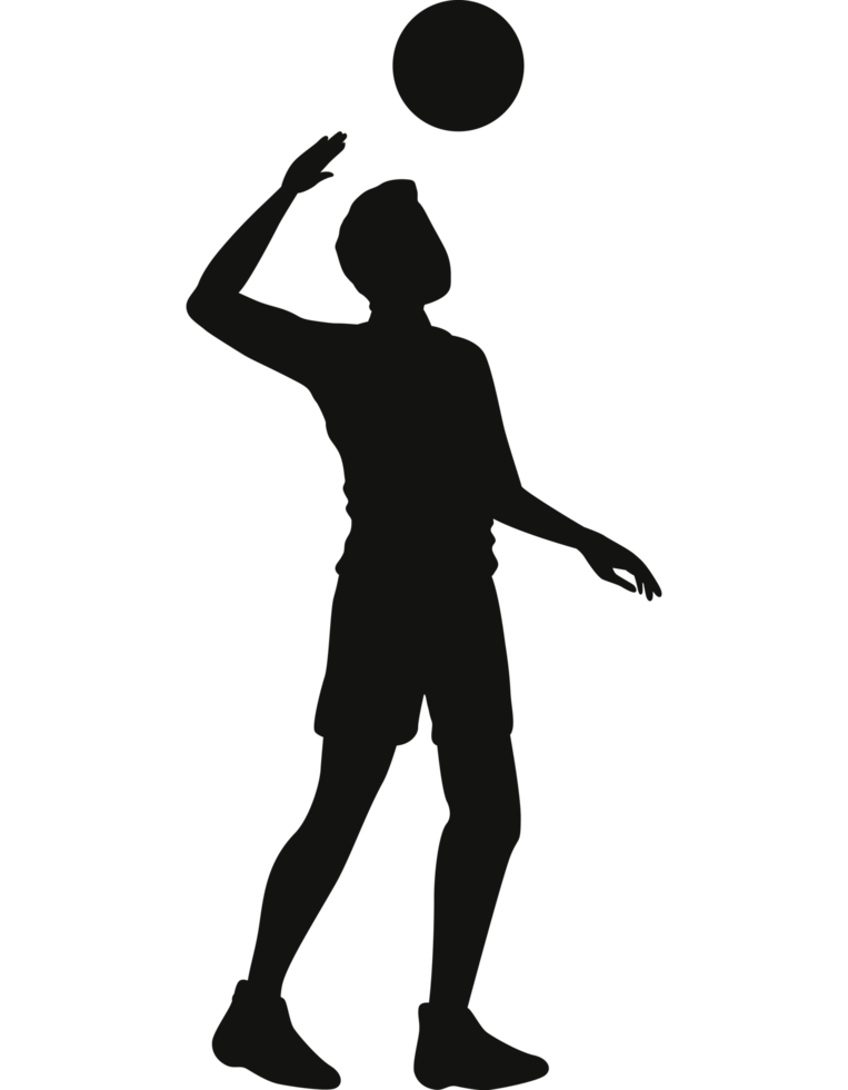 jugador de voleibol sirviendo silueta png