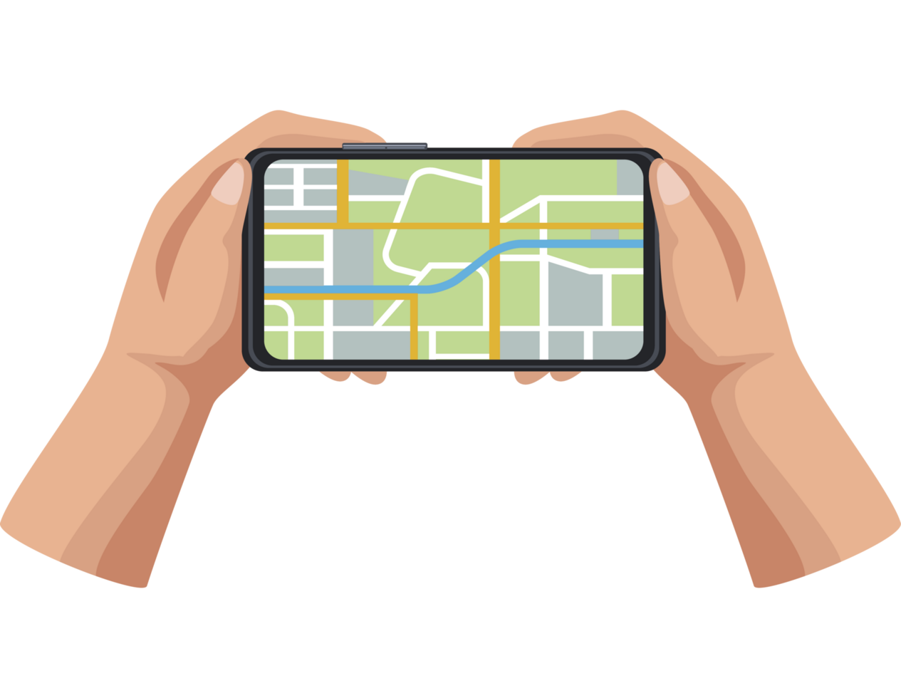 hands with gps app png