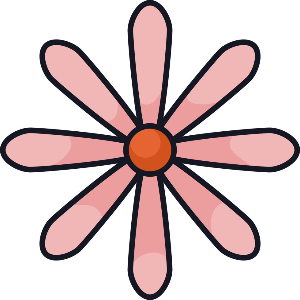pink flower retro pop art png