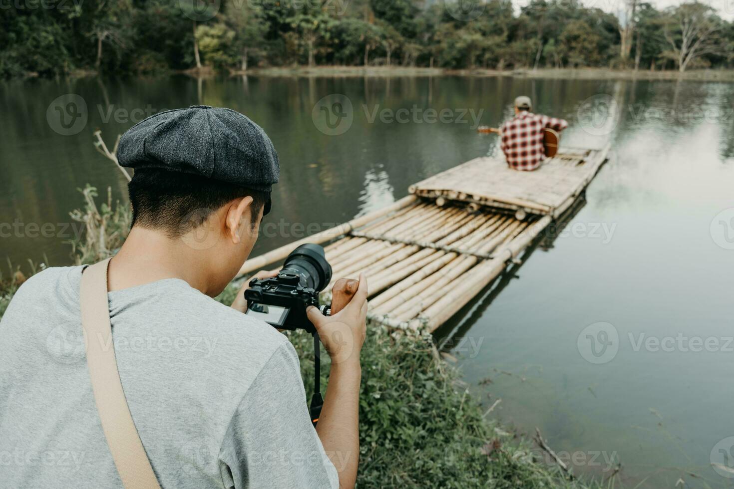 detrás el escena fotografía de contenido creador foto