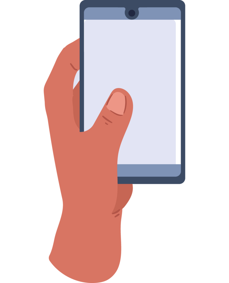 hand with smartphone device png