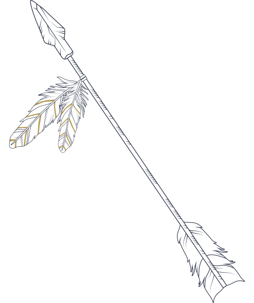 arrow with feathers boho png