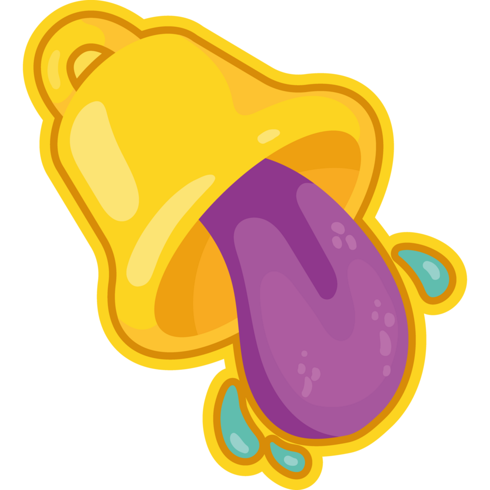 bell with tongue sticker retro png