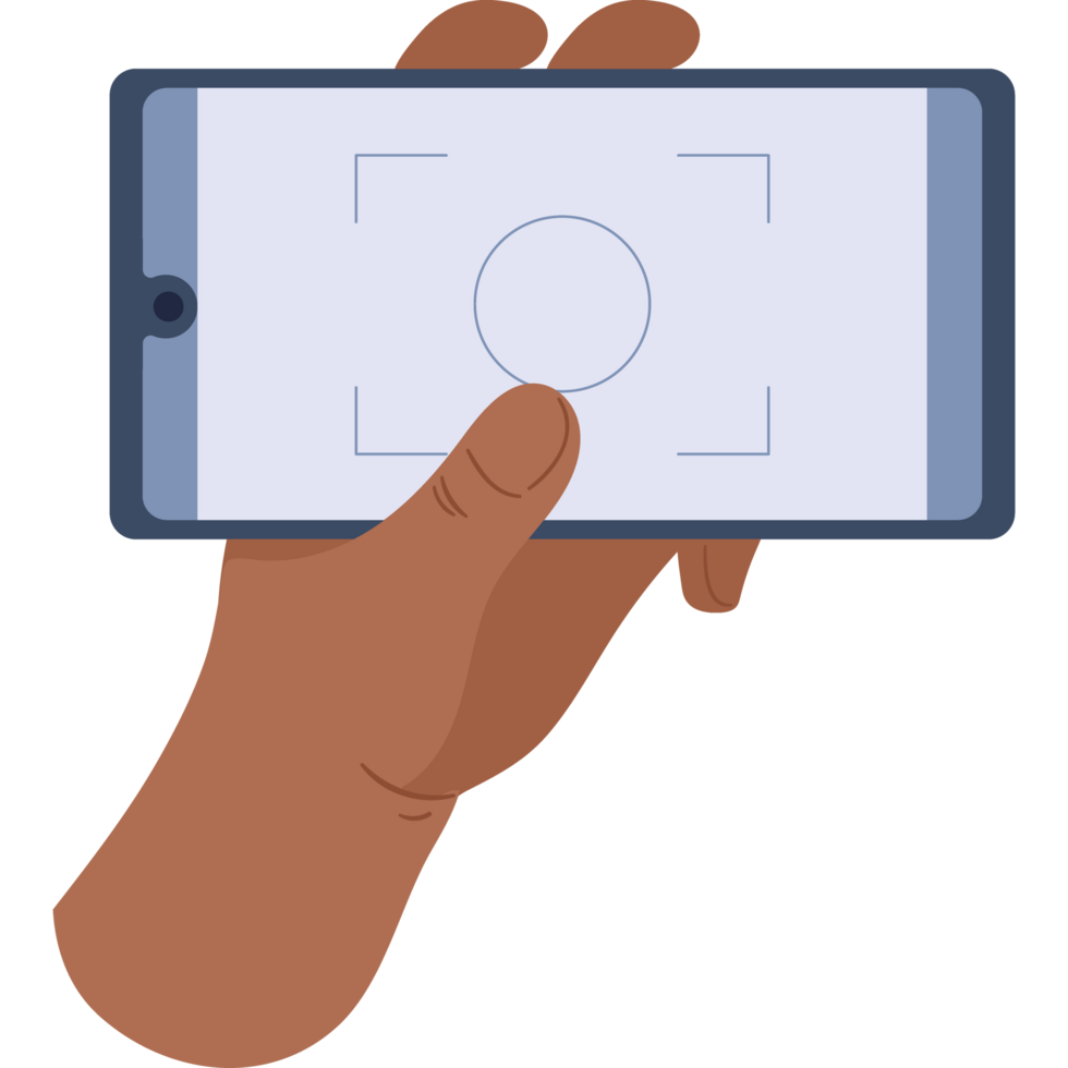 hand take a photo with smartphone png