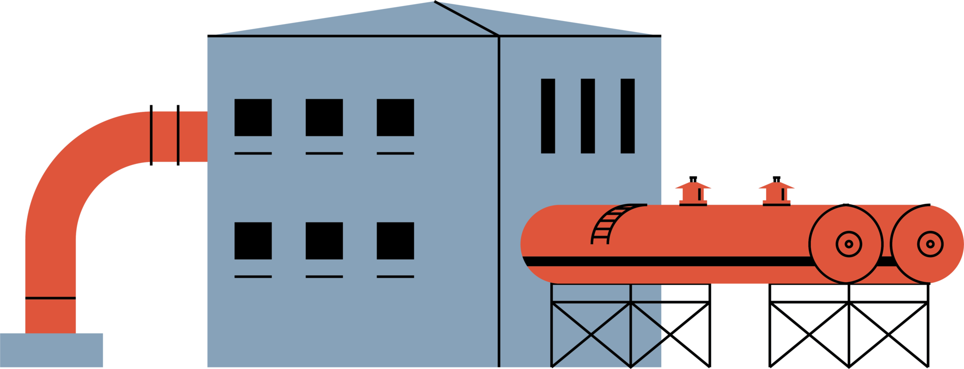 factory building with pipelines png