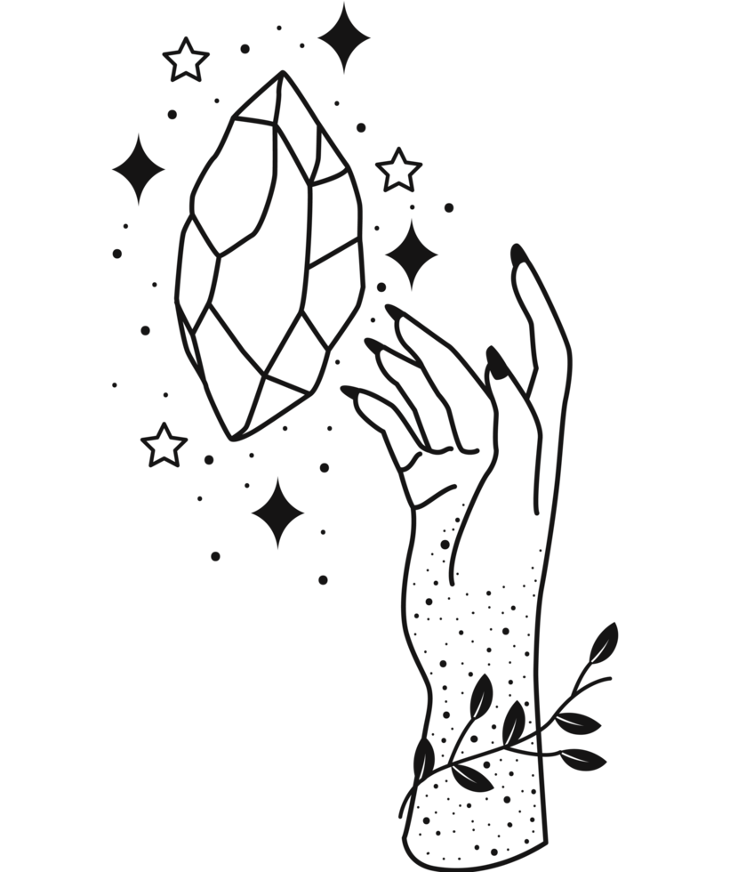 hand with quartz surreal astrology png