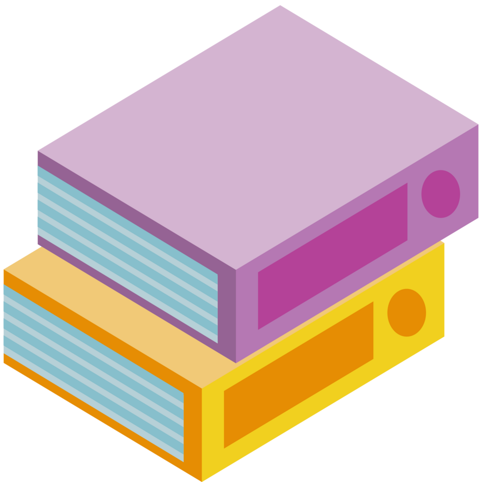 pile text books isometric png