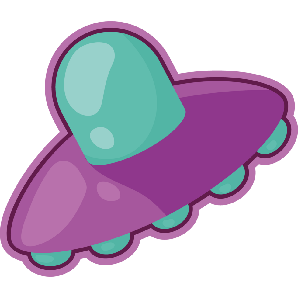 ufo sticker retro png