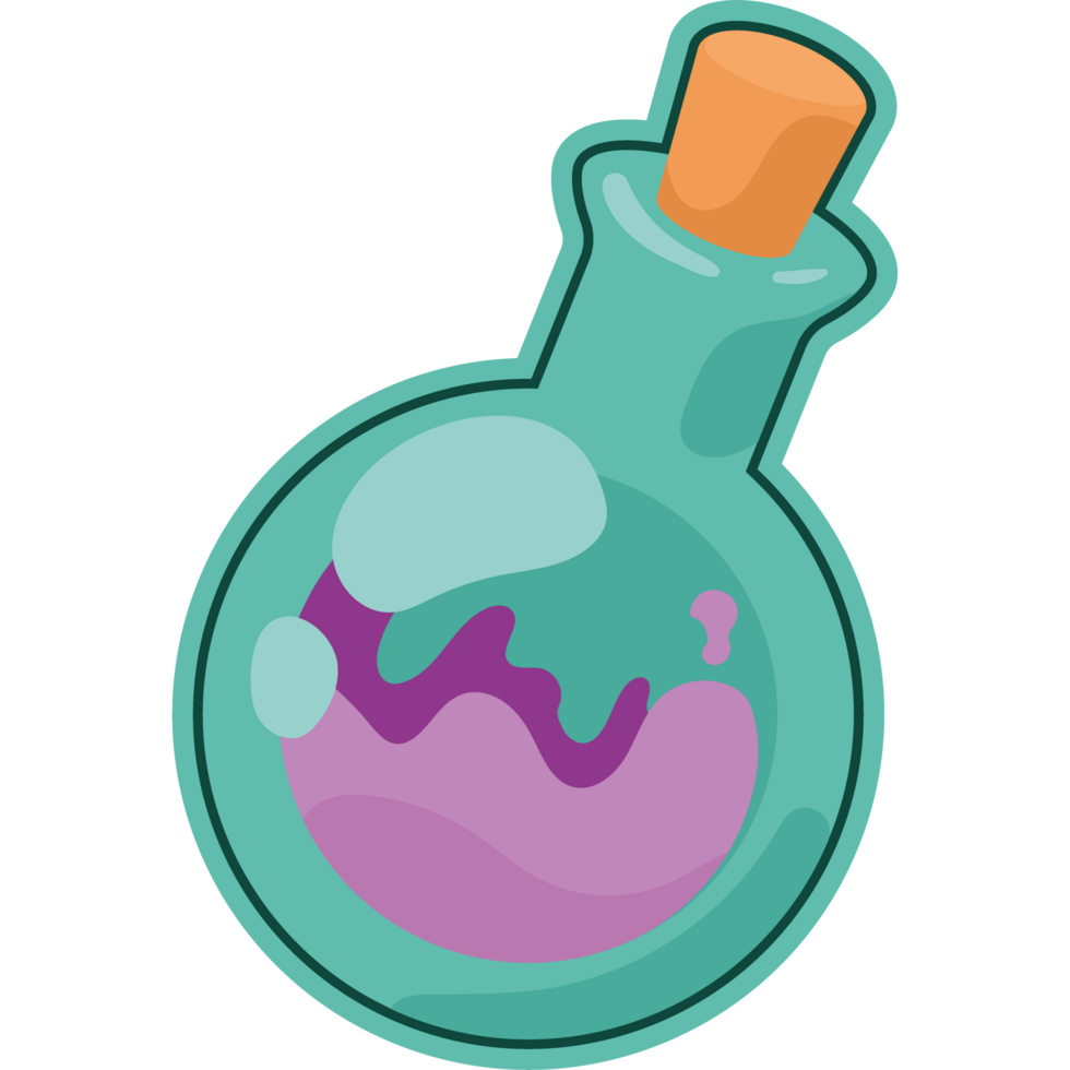 potion flask sticker retro png