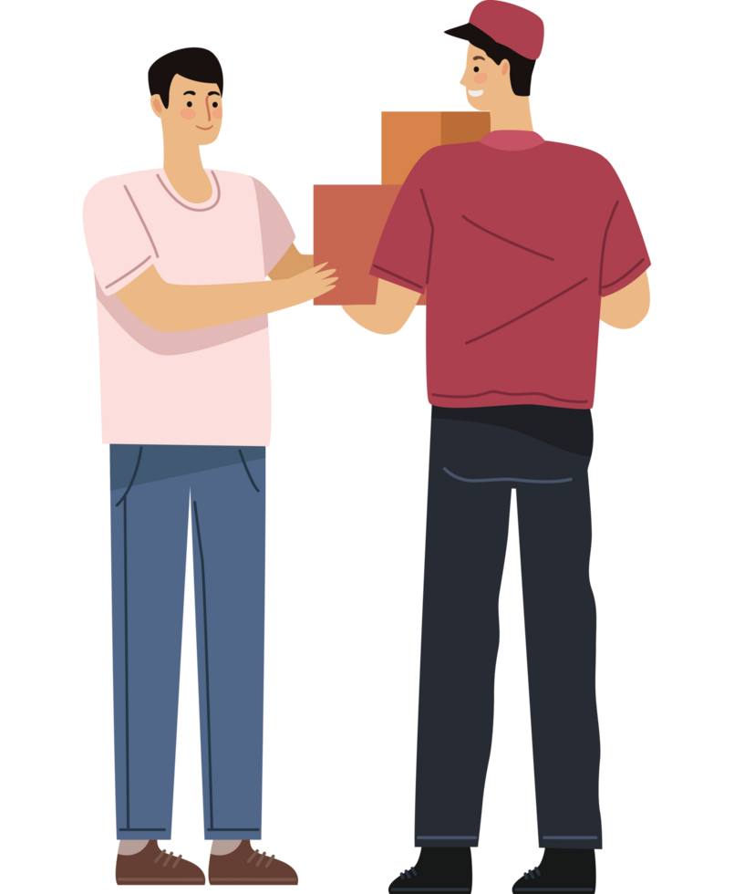 delivery worker and client png