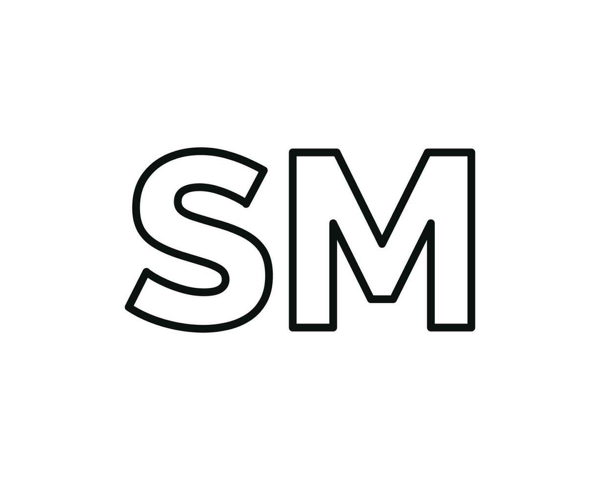 SM mark icon isolated on white background vector