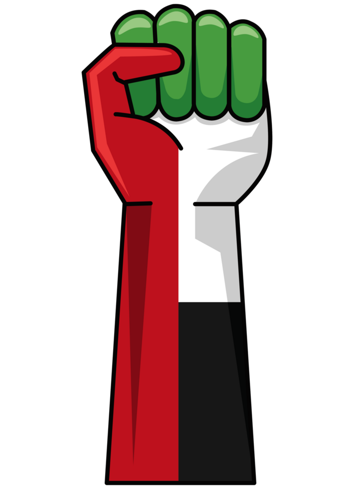 uae bandera en mano puño png