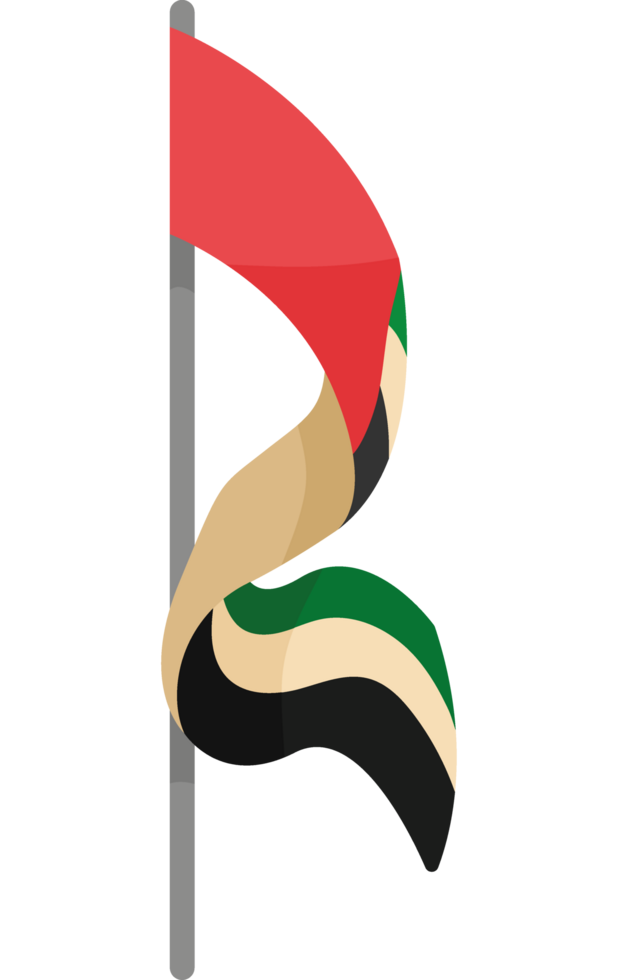 UAE flag in pole png