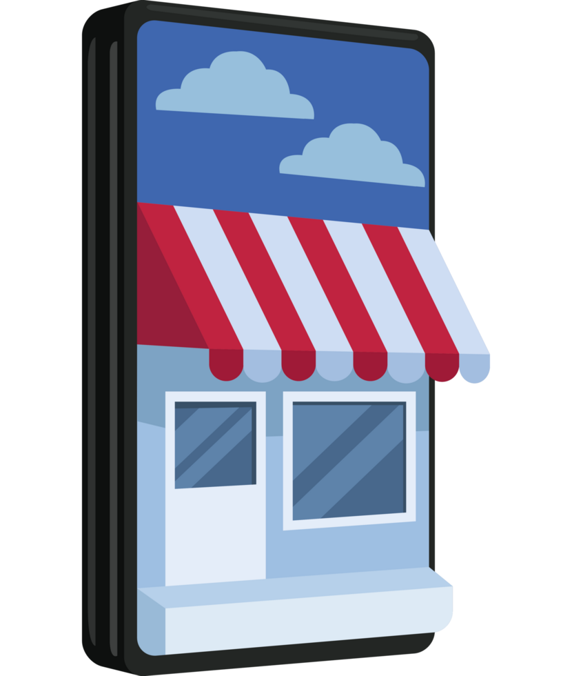 smartphone with store ecommerce png