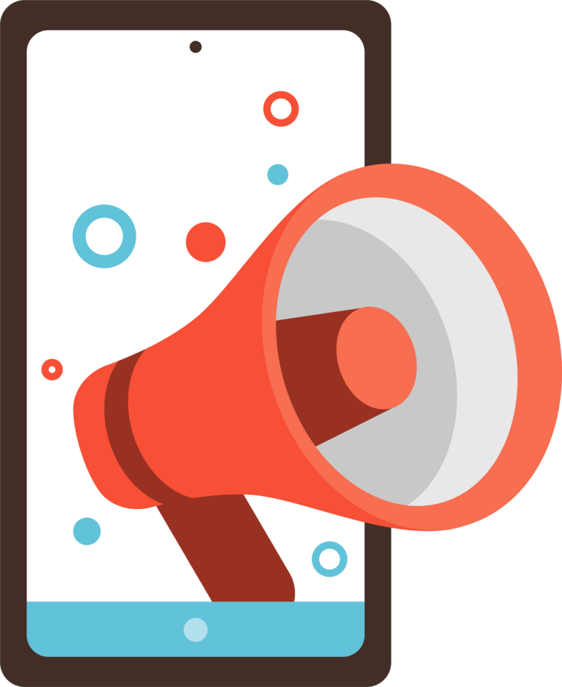 smartphone with megaphone png
