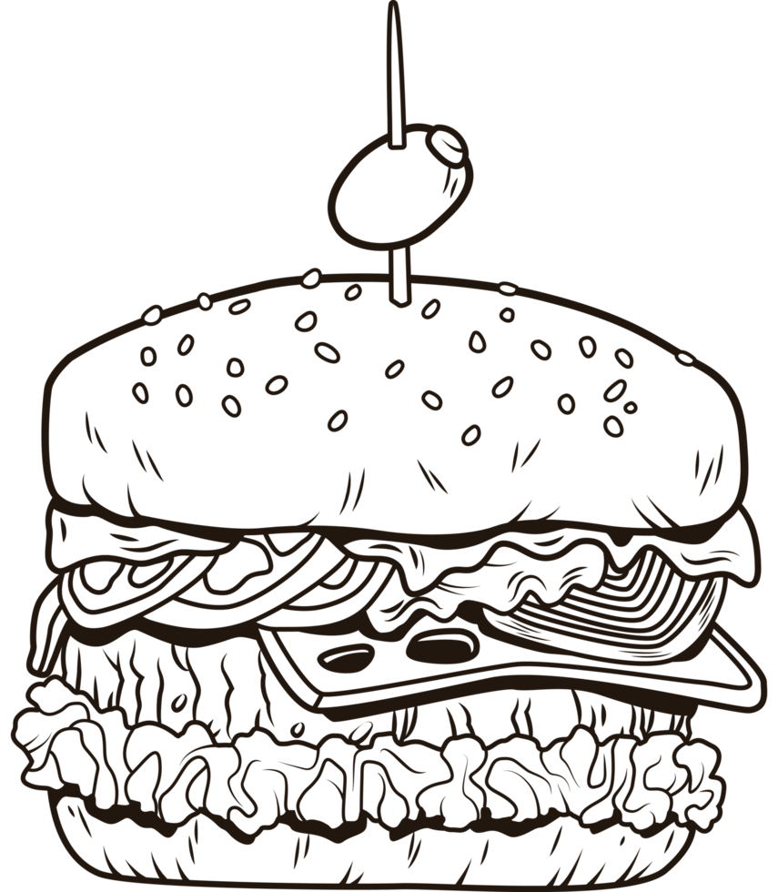 hamburger monochrome pop art png