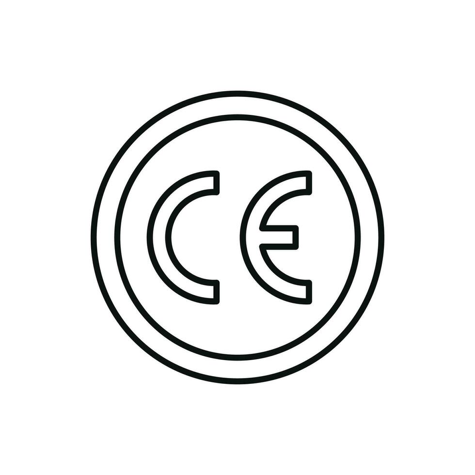 CE marking icon isolated on white background vector