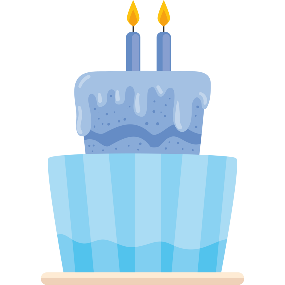 bolo de aniversário azul png