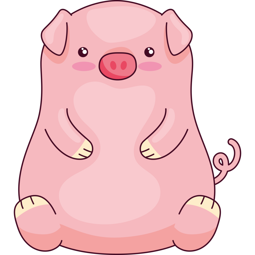 mignon, cochon, kawaii, animal png