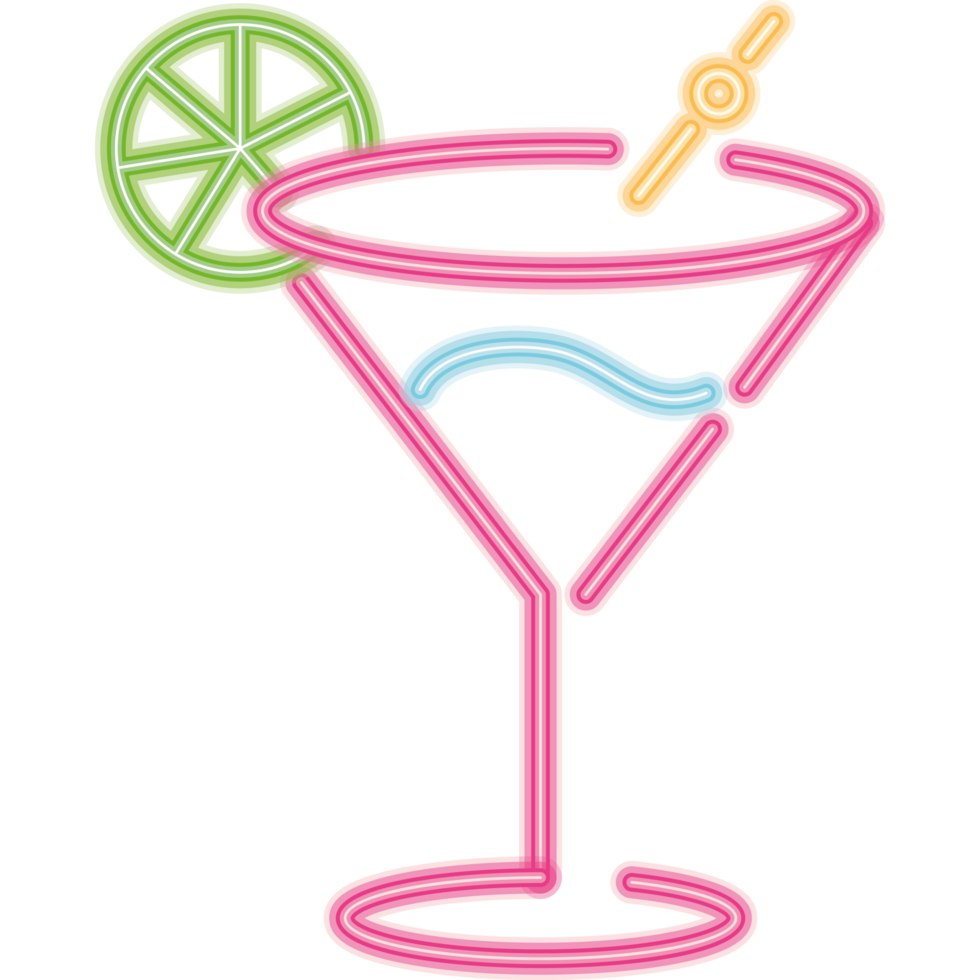 cocktail partij drinken neon png