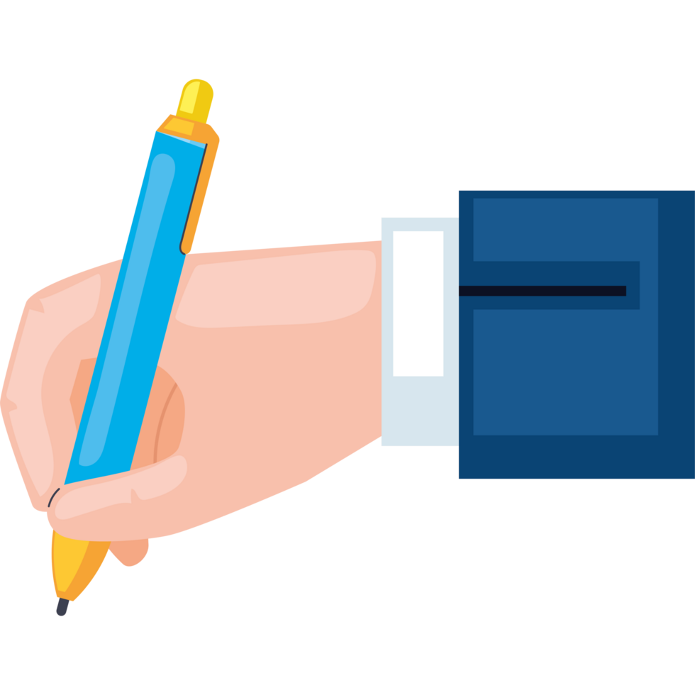 hand writing with blue pen png