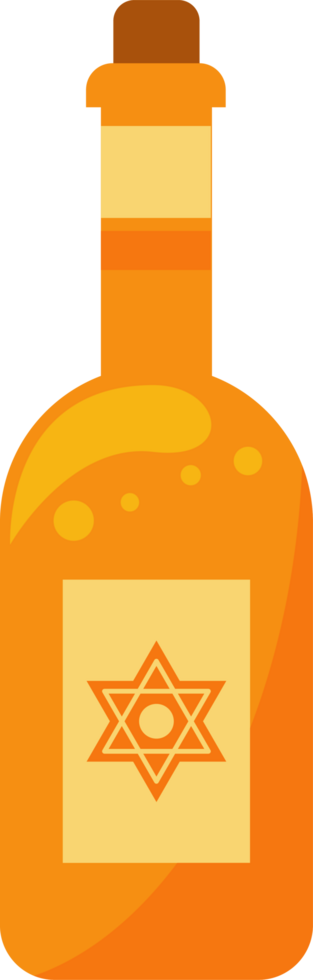 golden bottle with jewish star png