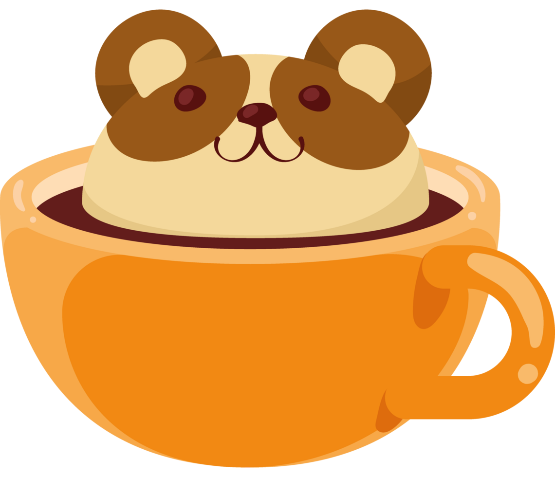 kawaii mouse in coffee cup png