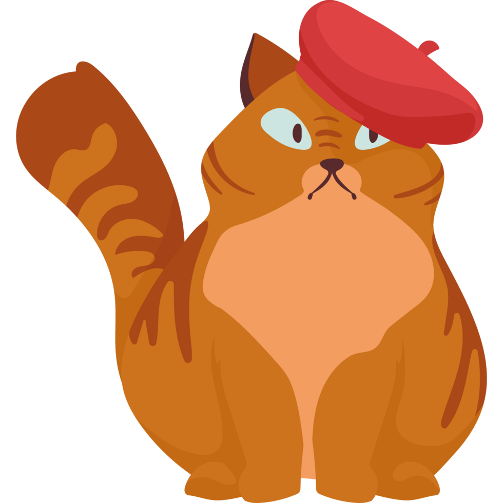 cute cat with beret png
