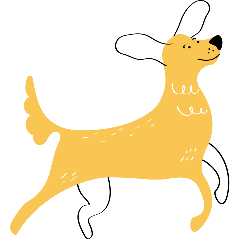 yellow dog walking png