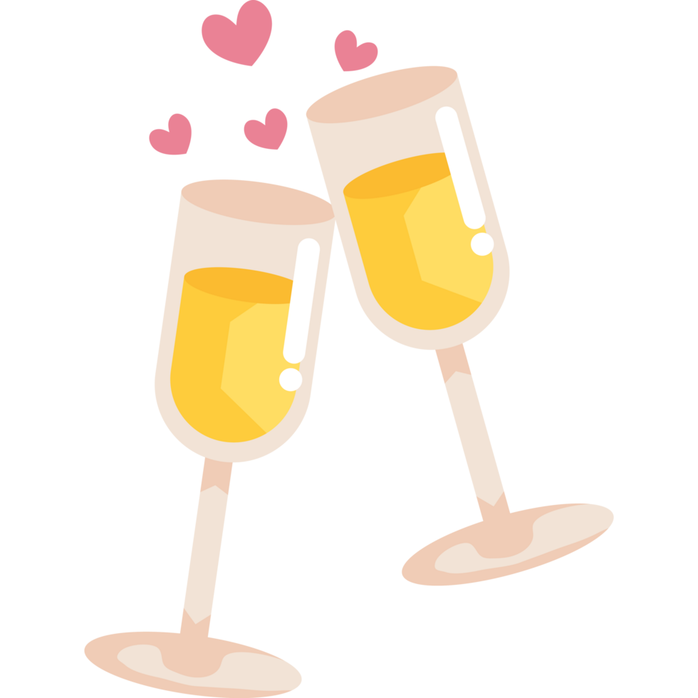 champagne cups with hearts png