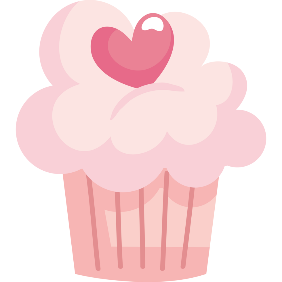 amor de corazón en cupcake png