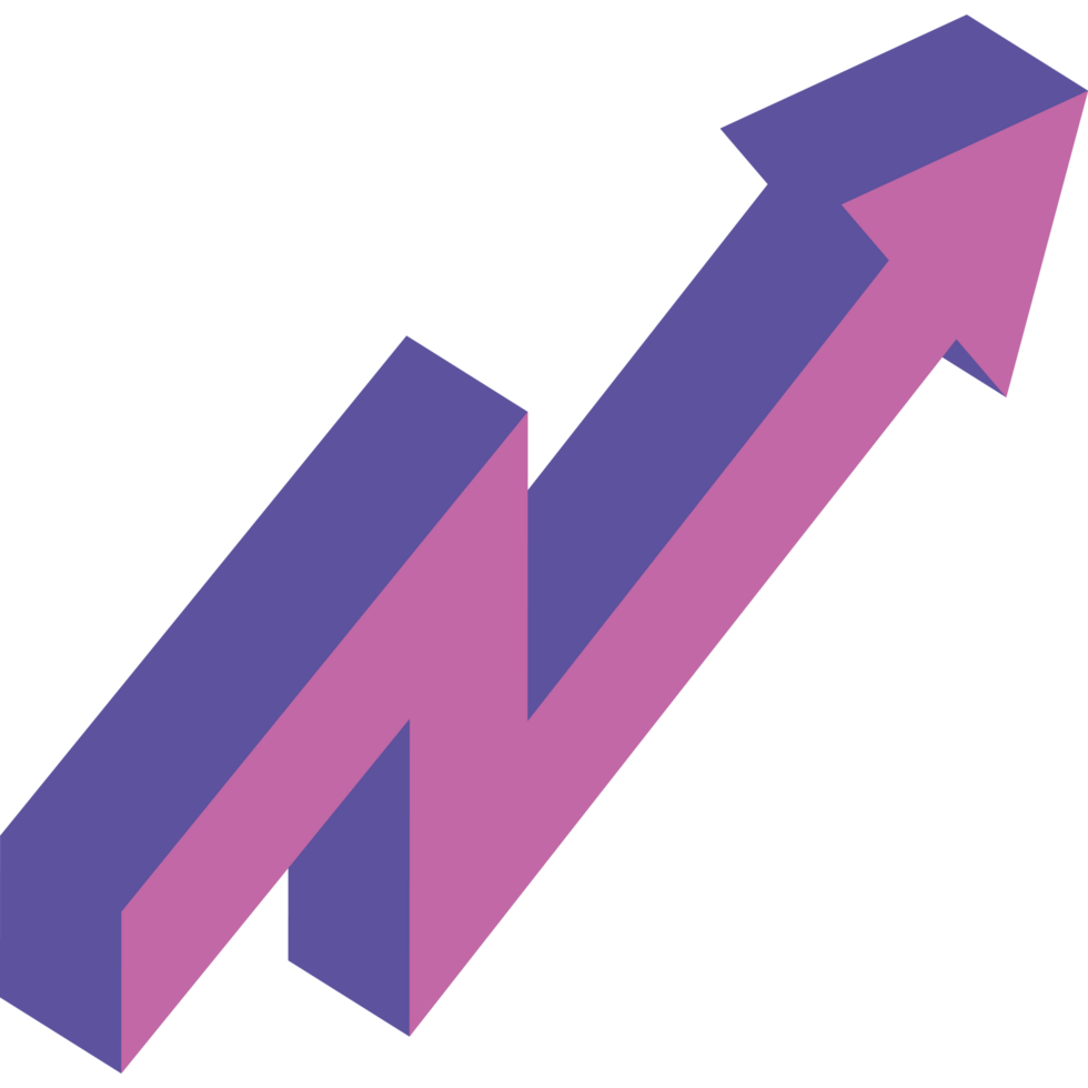 arrow up direction isometric png