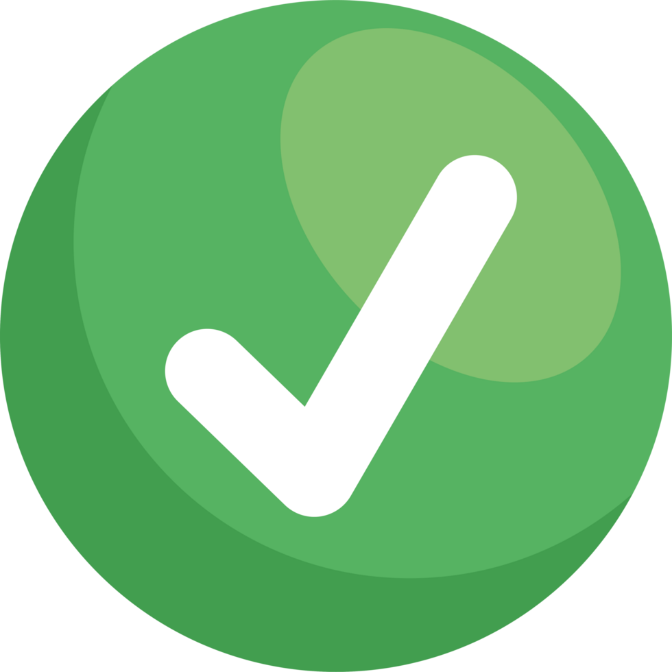 check symbol in green button png