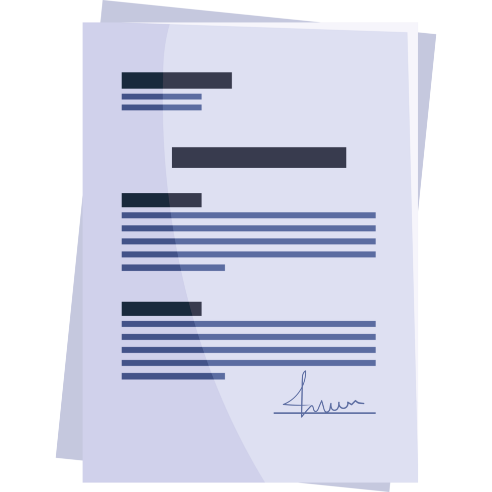 documentos de contrato assinados png