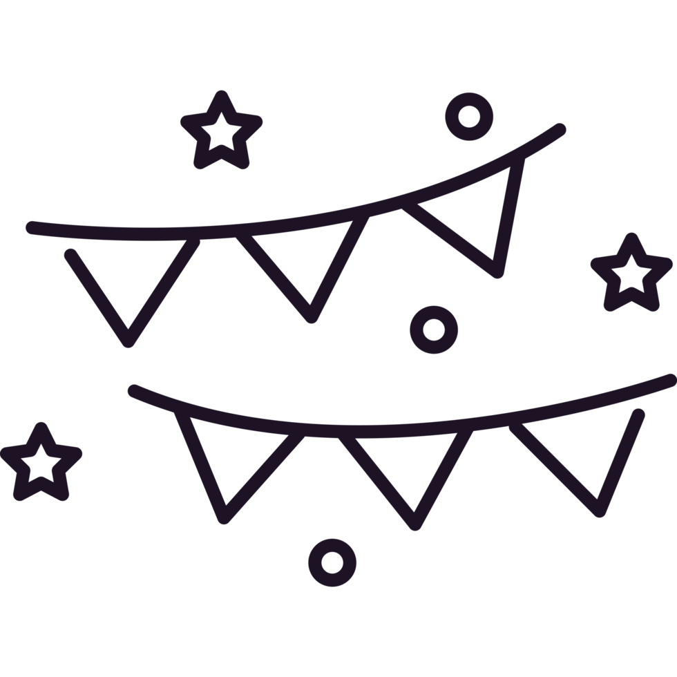 garlands and stars line png