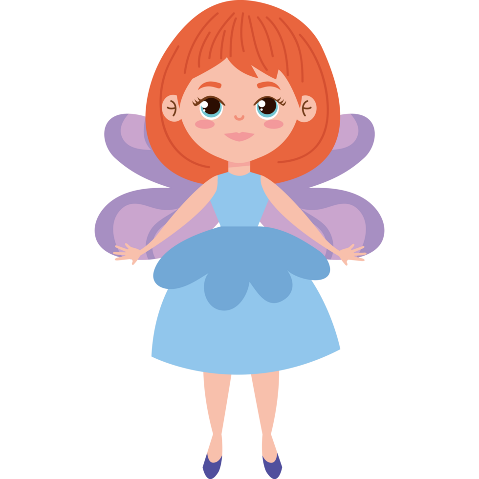 cute redhead fairy flying png