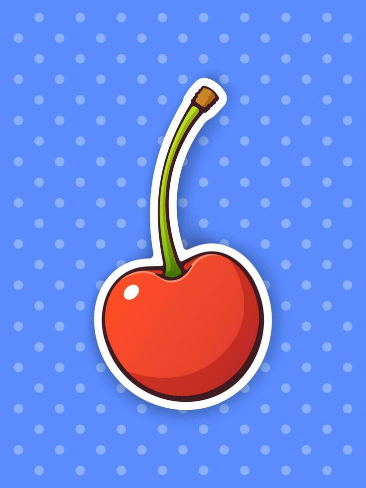 Sticker cherry with the stem vector