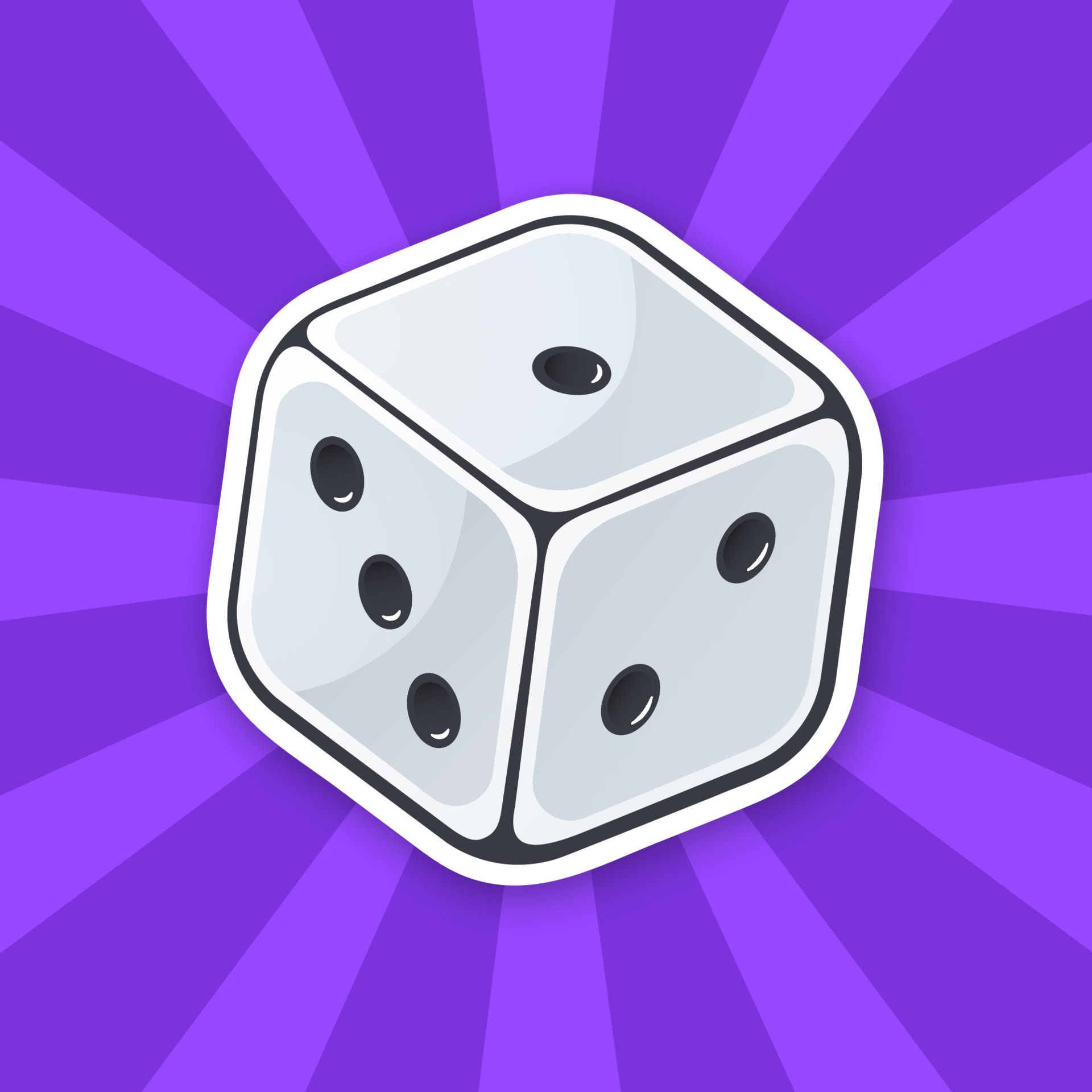 Sticker one white dice with contour 24096452 Vector Art at Vecteezy